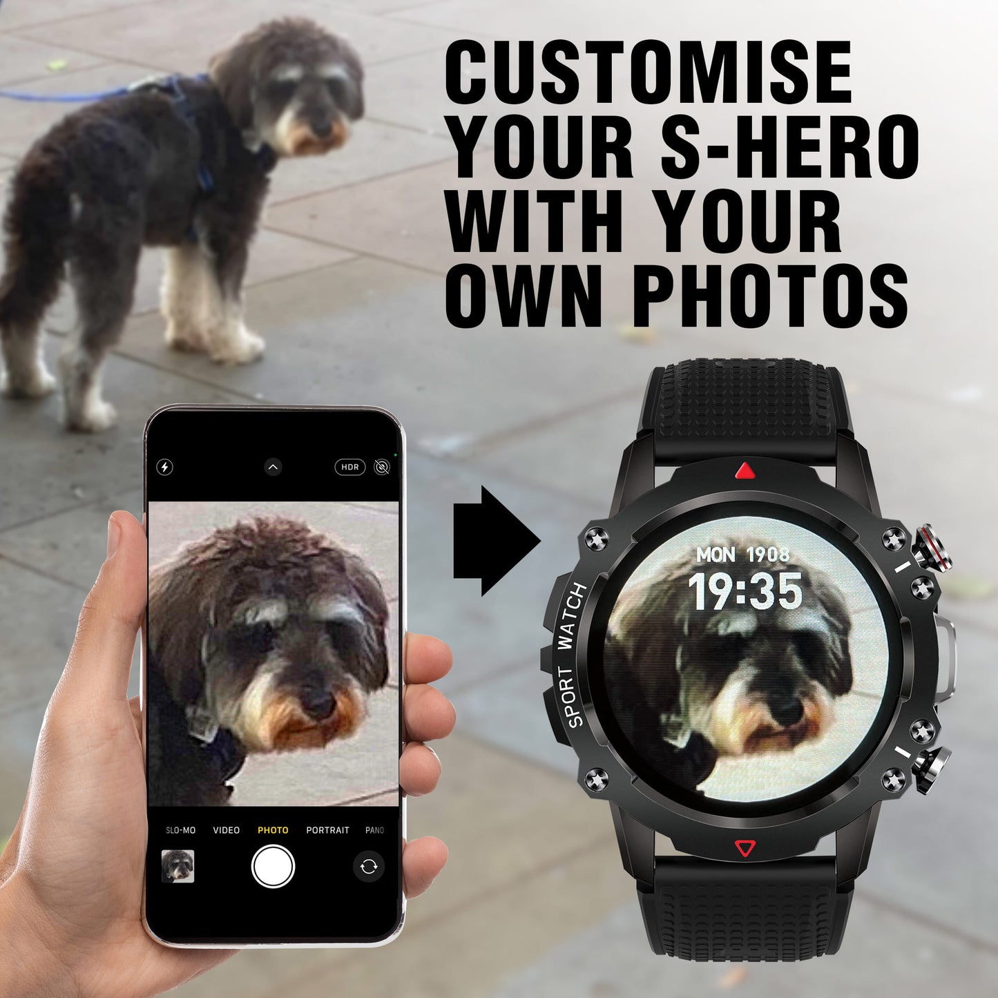 S-HERO SMART WATCH BLACK CUSTOMISE