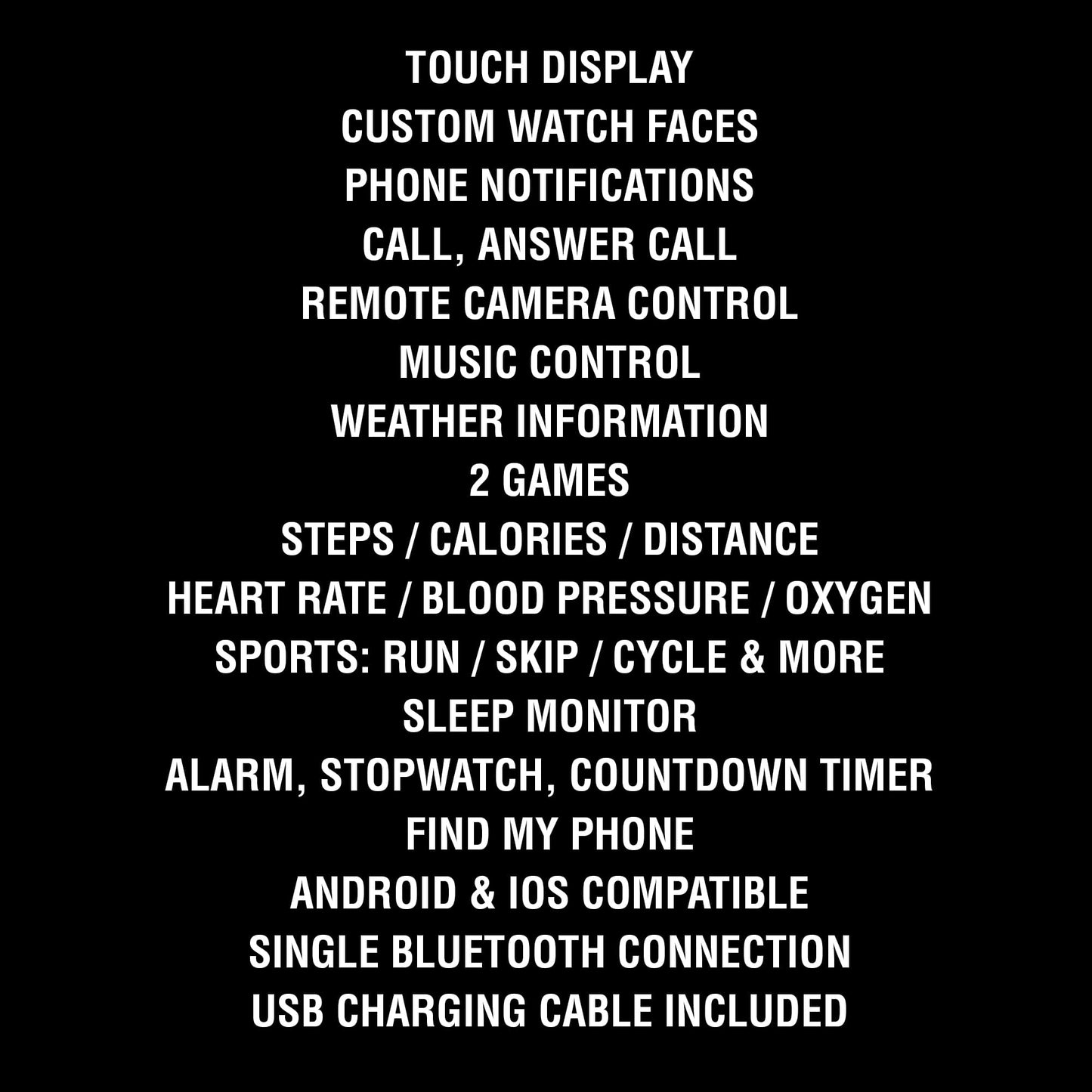 S-HERO SMART WATCH BLACK FEATURES