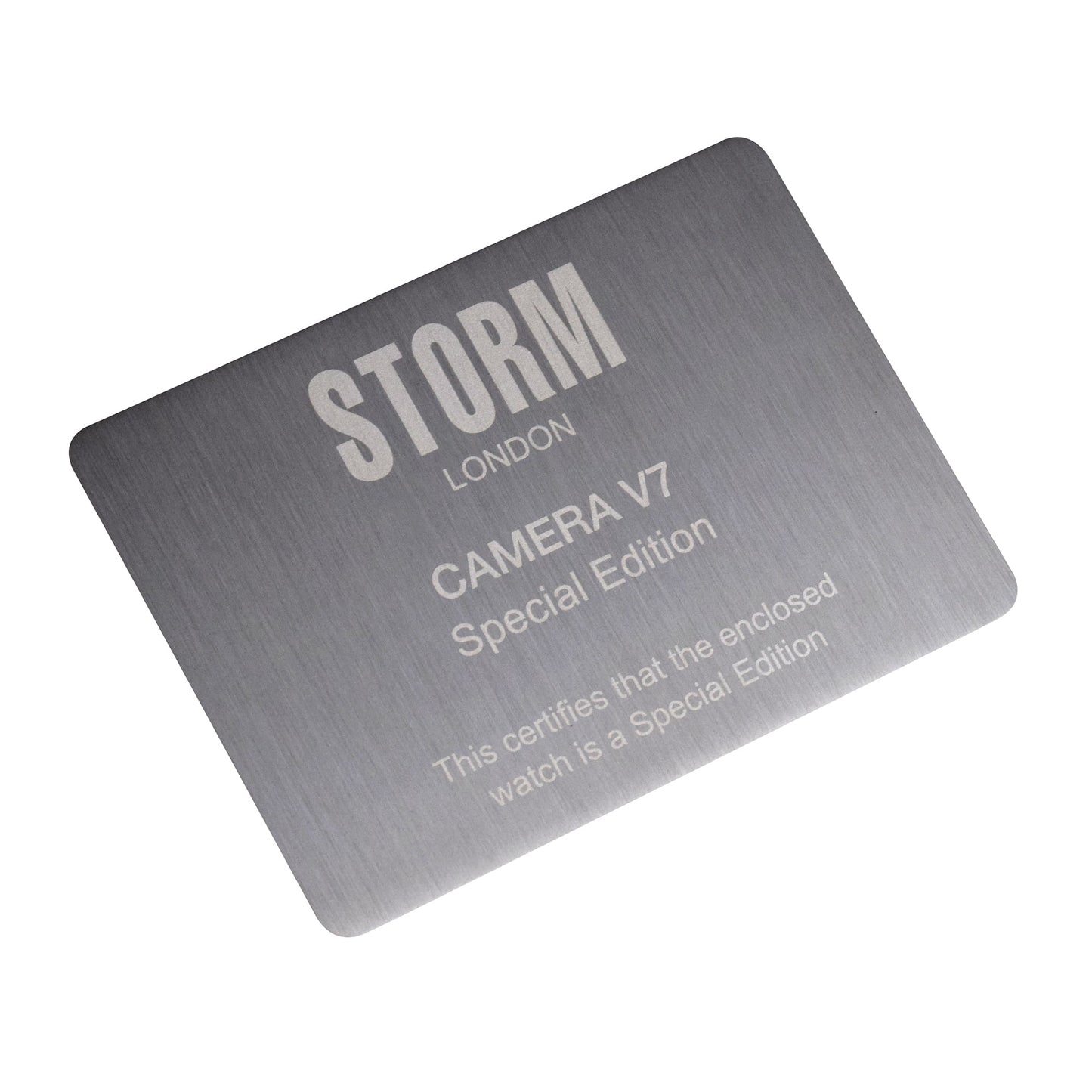 STORM CAMERA V7 SPECIAL EDITION METAL CERTIFICATE