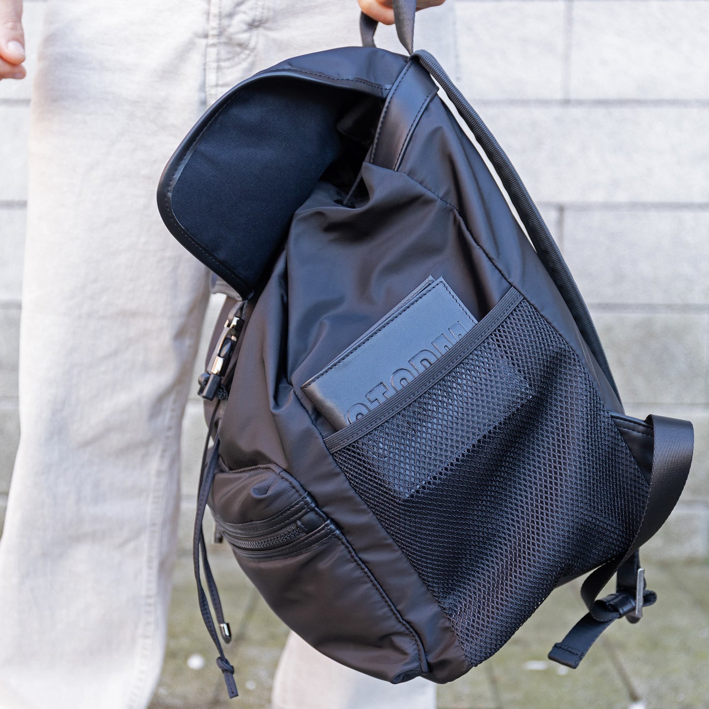 PLUTUS EMBOSSED WALLET BLACK LIFESTYLE 2