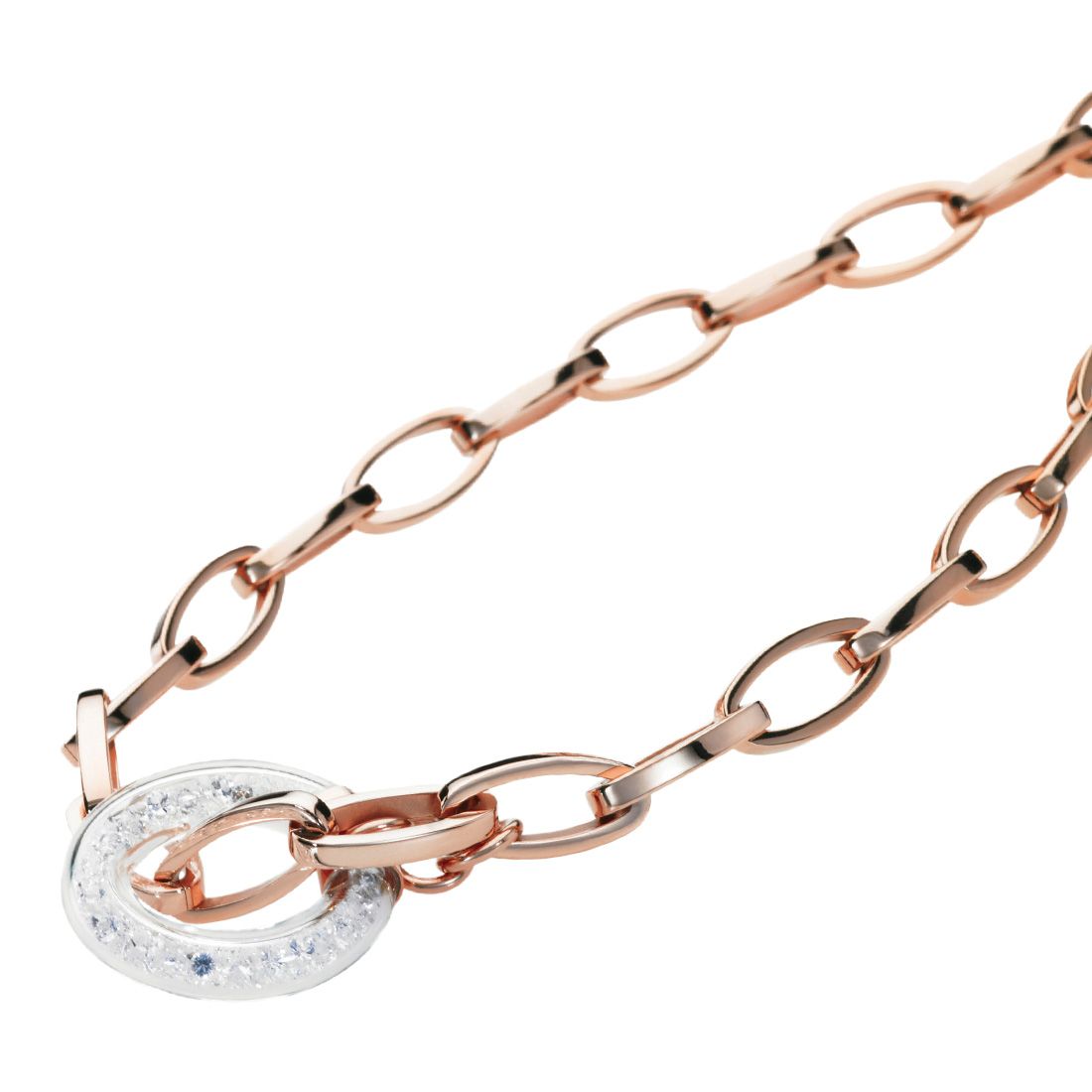 CRYSTA LOOP NECKLACE ROSE GOLD