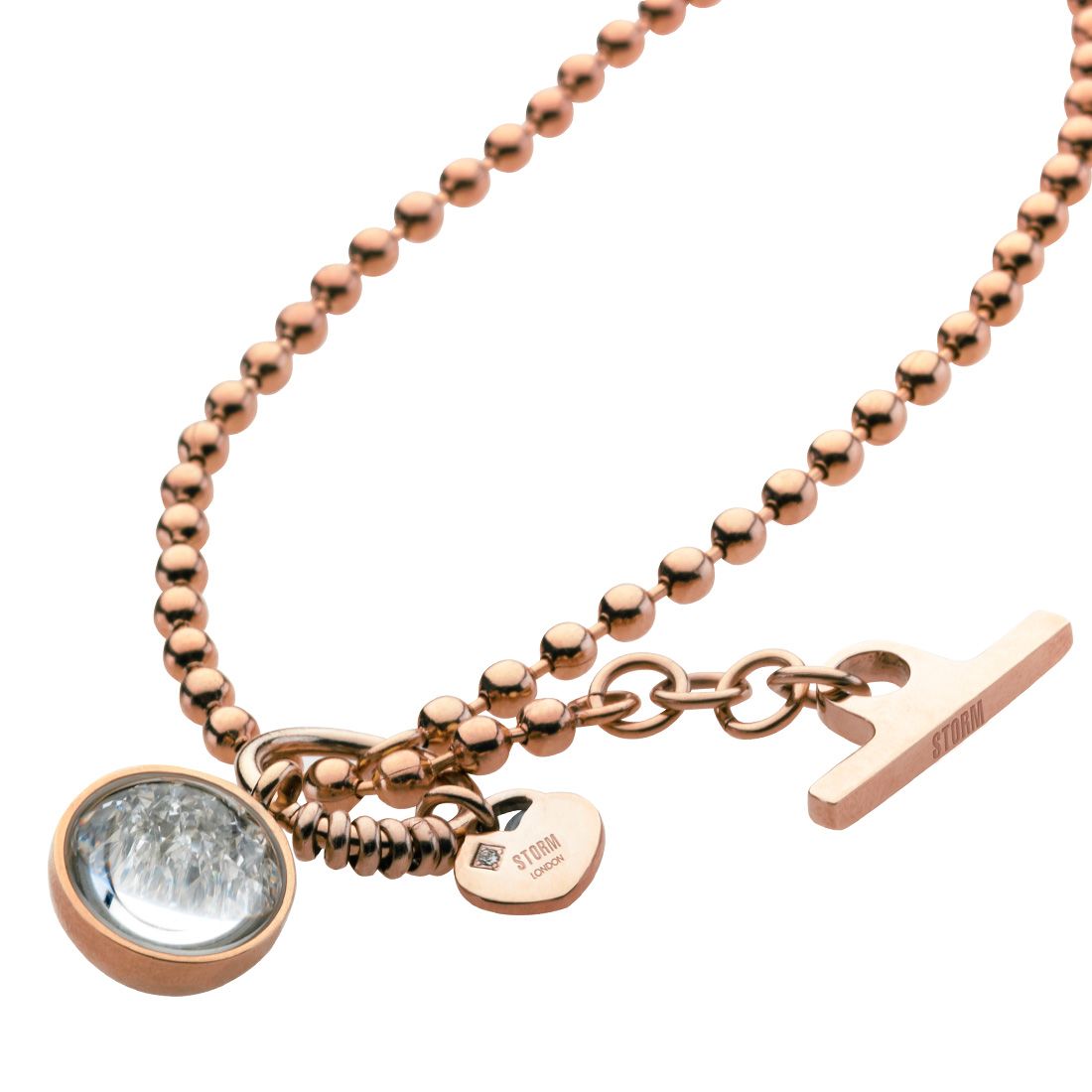 CRYSTA BALL NECKLACE ROSE GOLD