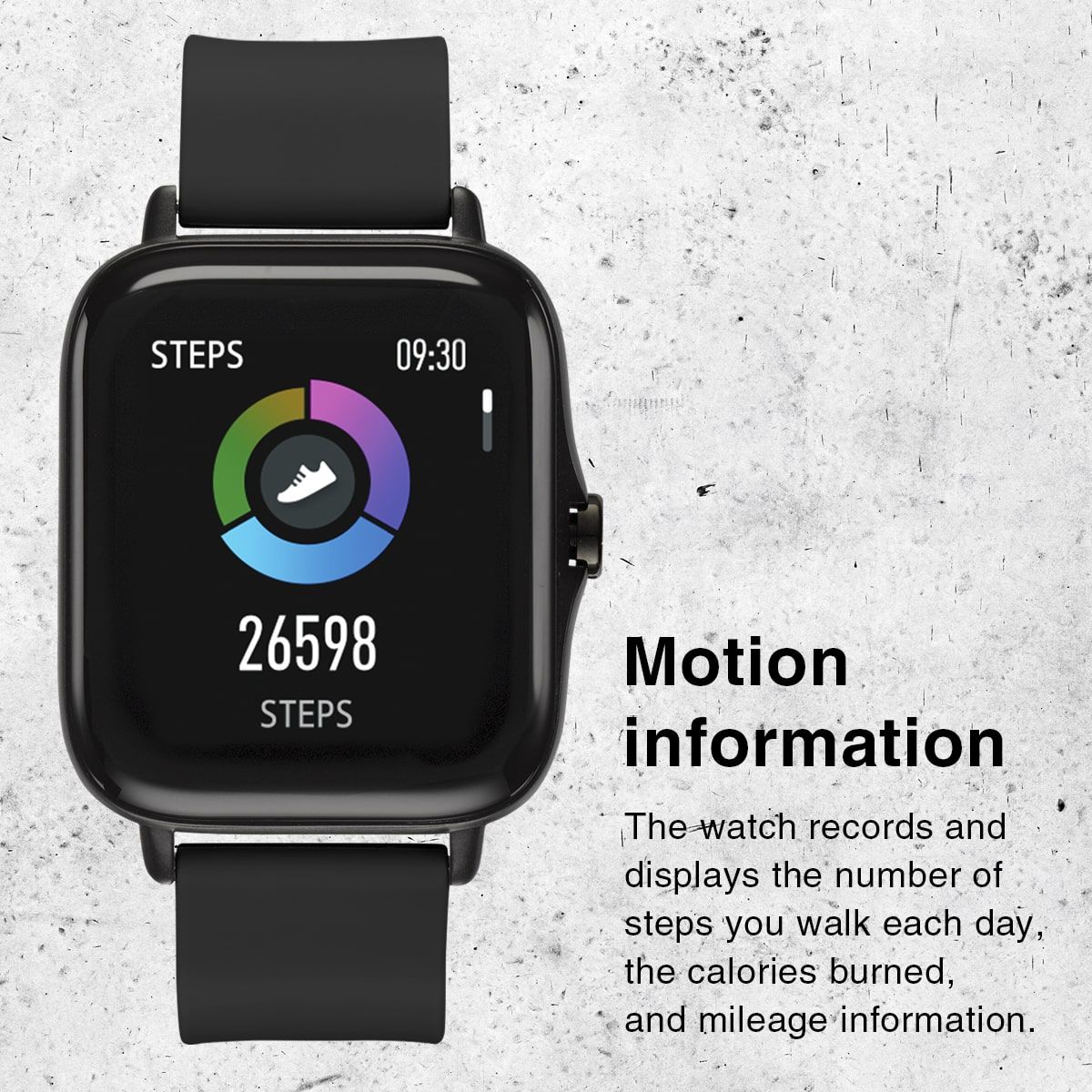 SM2 SMART WATCH SILICON BLACK