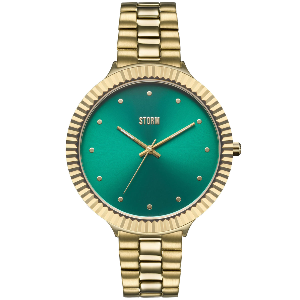 ARLISSE GOLD GREEN FRONT VIEW