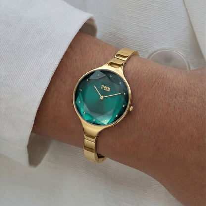 CRISTOLA GOLD GREEN WRIST VIEW 1