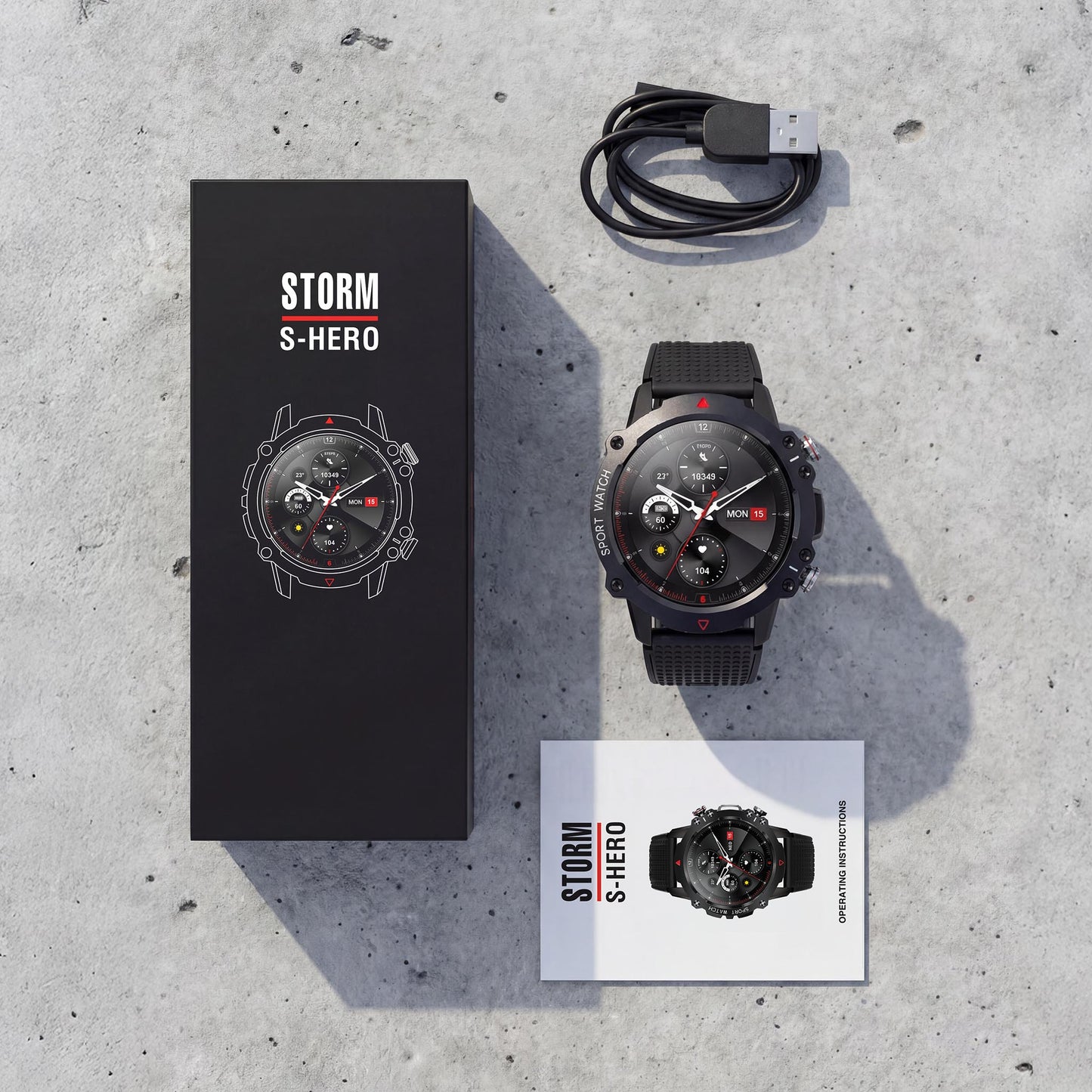 S-HERO SMART WATCH BLACK PACKAGING