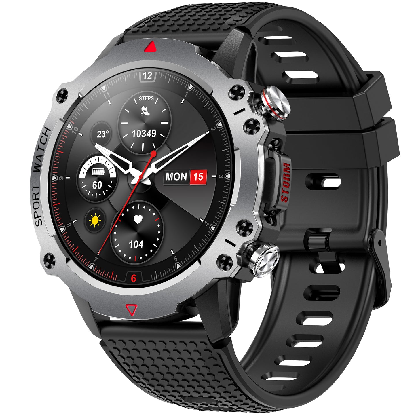 S-HERO SMART WATCH TITANIUM ANGLE VIEW 2