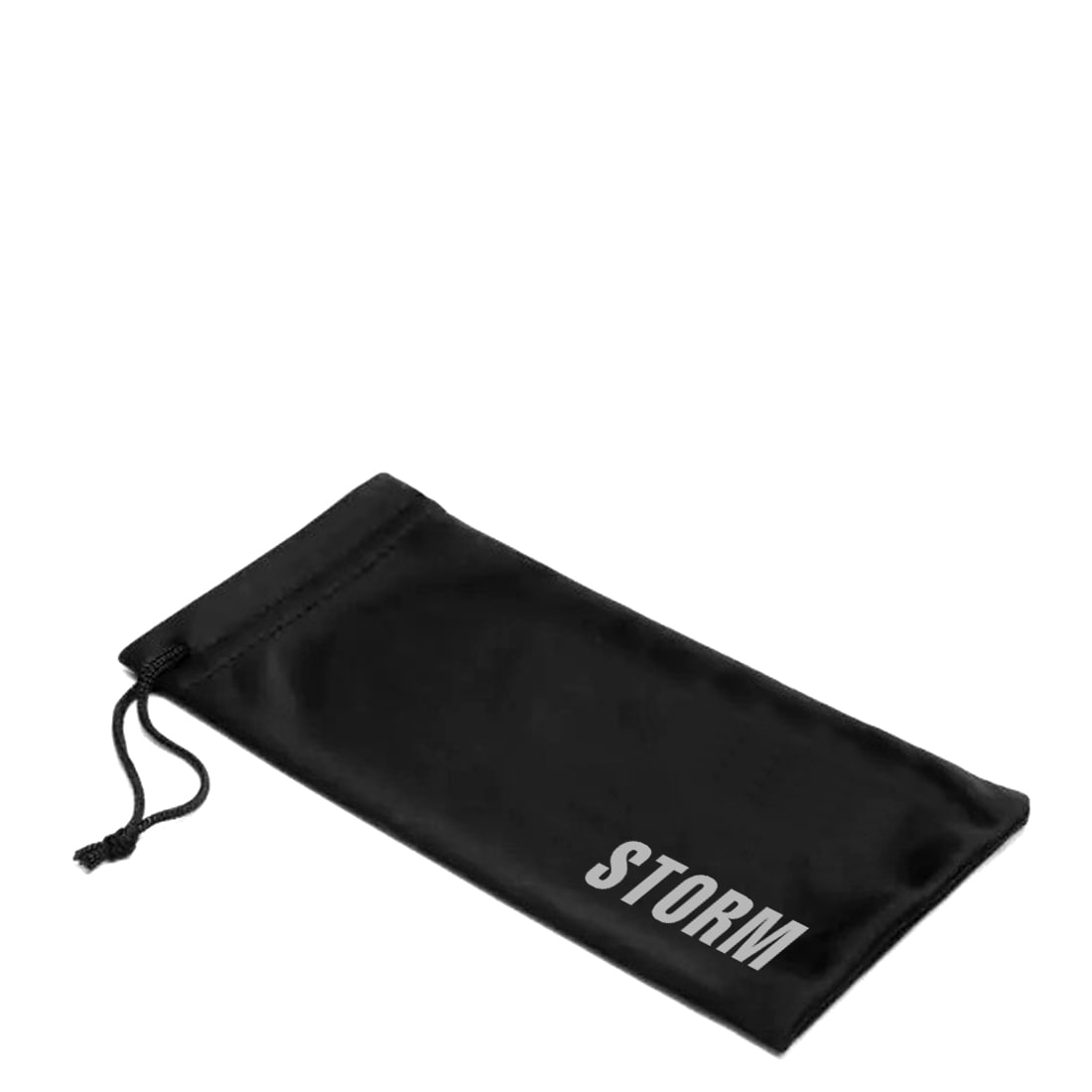 STORM branded black microfiber drawstring pouch 