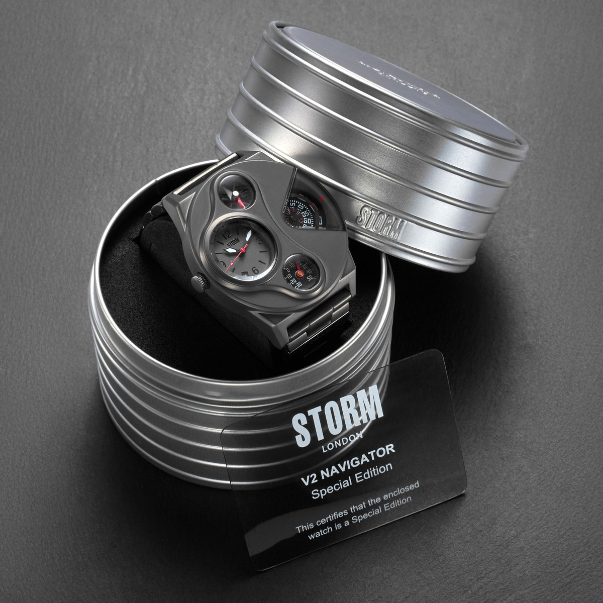 V2 NAVIGATOR SPECIAL EDITION IP MATT GREY PACKAGING TIN