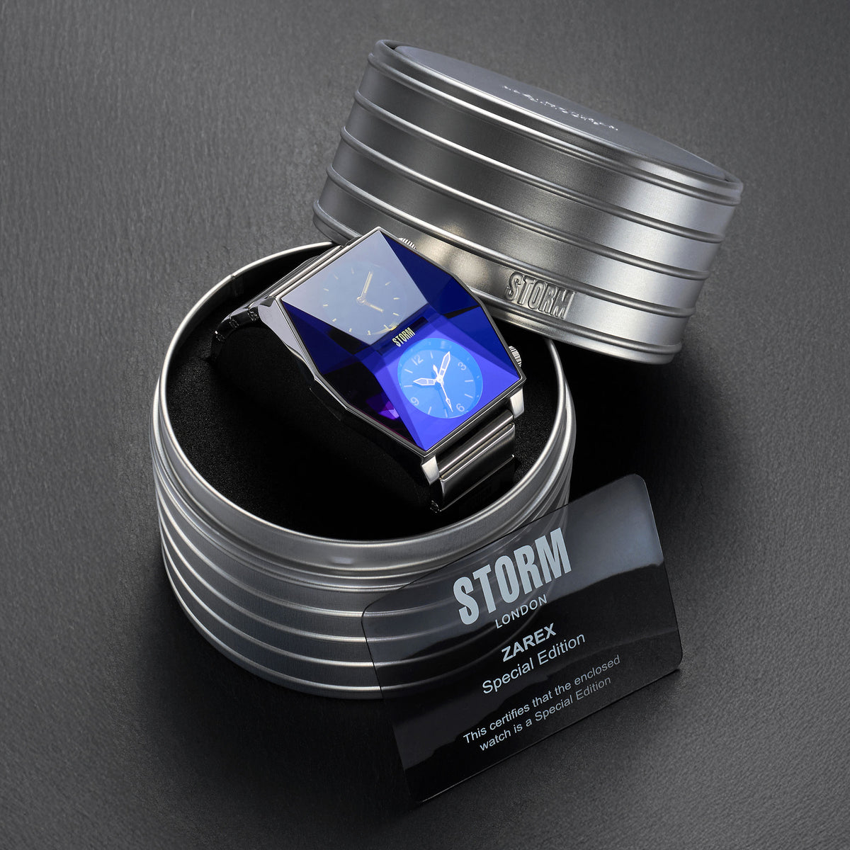 ZAREX SPECIAL EDITION LAZER BLUE PACKAGING TIN