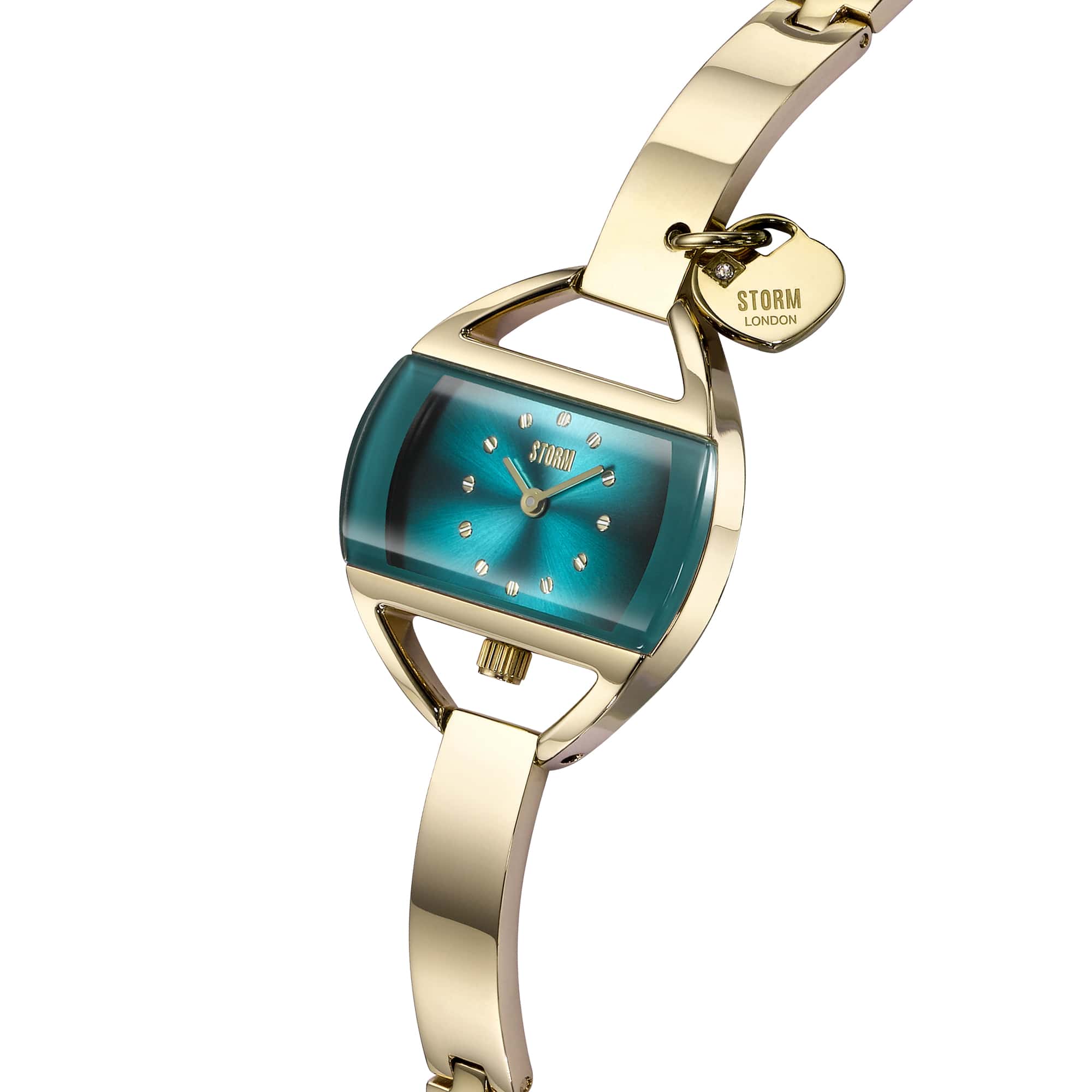 Women s STORM Temptress Charm Gold Teal Watch 47013 GD T