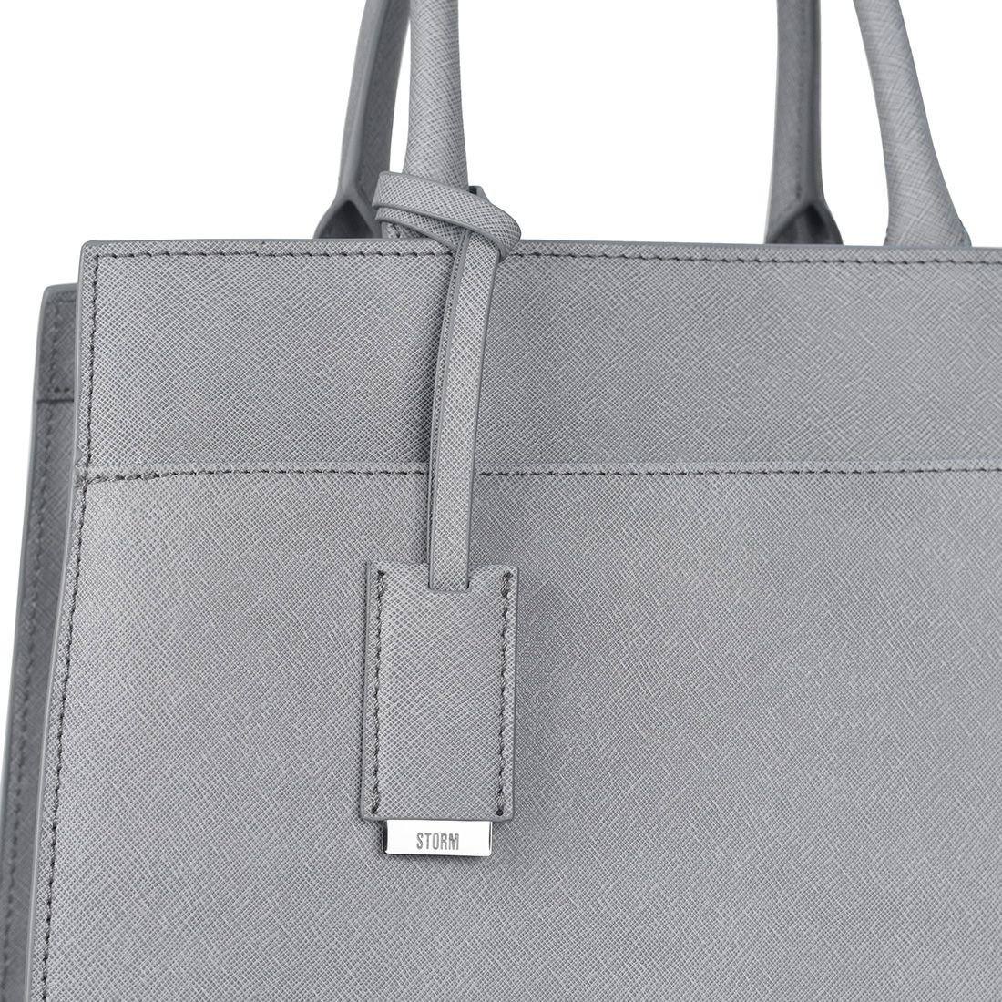 BRIXTON LEATHER HANDBAG GREY