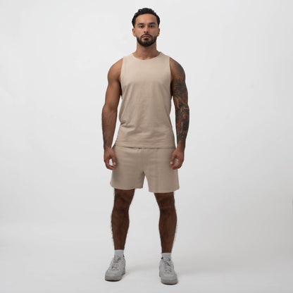 ESSENTIAL 5" SWEAT SHORTS SAND